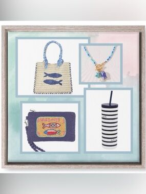 Beach Fish Tote, Beaded Wristlet & Necklace, Kate Spade Tumbler
